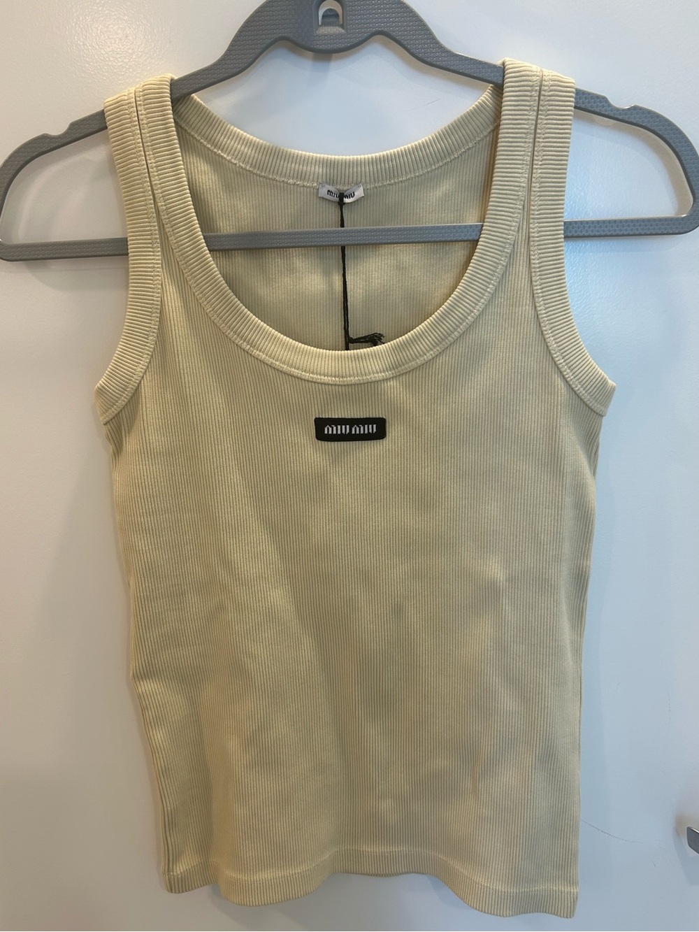 Miu Miu Garment-Dyed Ribbed Knit Jersey Tank NWT